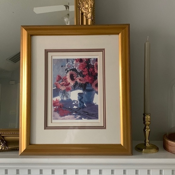 Wall art vintage‎ flora gold frame - Picture 1 of 9